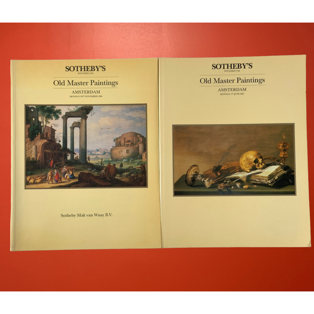 Sotheby's 2 Old Master Painting Art Print Auction Catalog Amsterdam VTG 1986-87